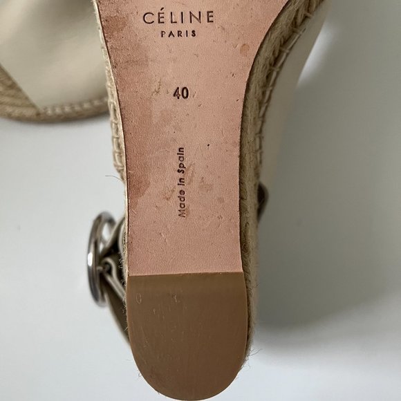 Céline Leather Espadrille Wedge Sandals, by Phoebe Philo - Picture 15 of 16